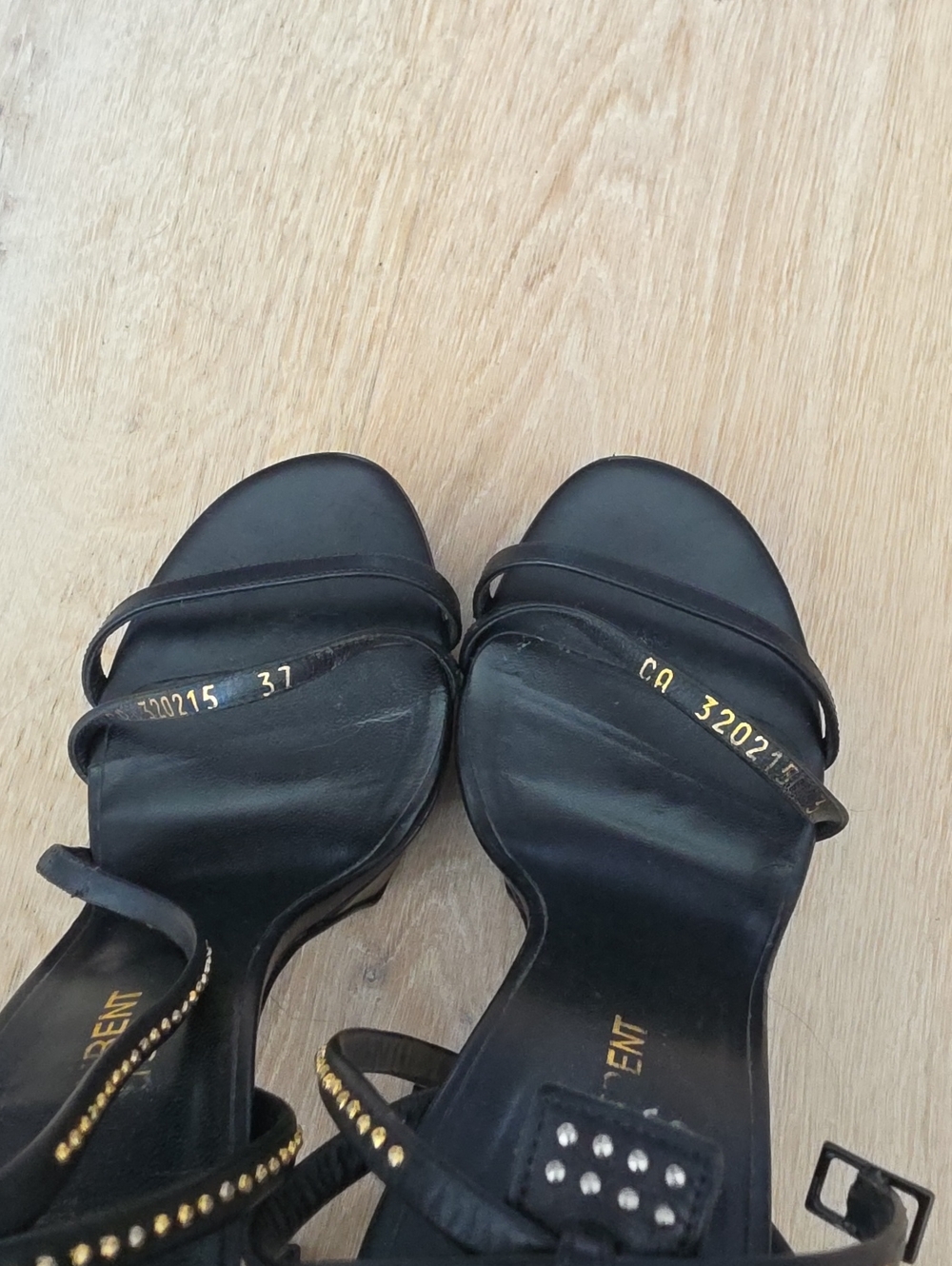 Saint Laurent 'Jane' Double Strap Studded Sandals - Picture 10 of 11